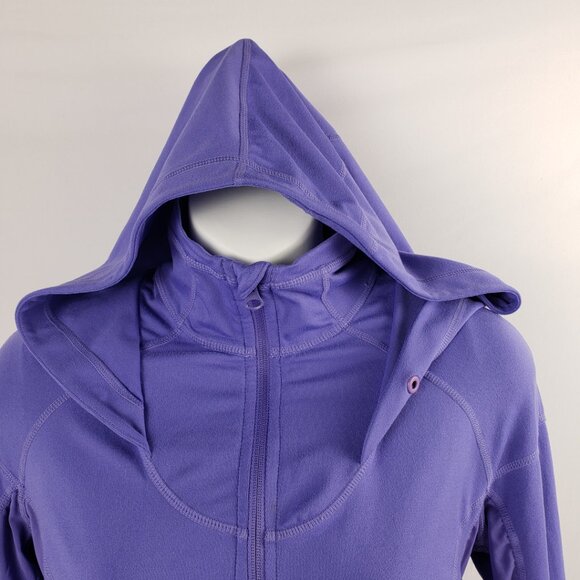 Zella XS Purple Hooded Jacket Womens Thumb Slits Device Cord Venting Fall Coat - Picture 6 of 16